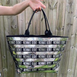 Silver Sequin Y2K Victoria’s Secret Tote Bag Purse